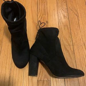 Black Chinese Laundry suede booties,
